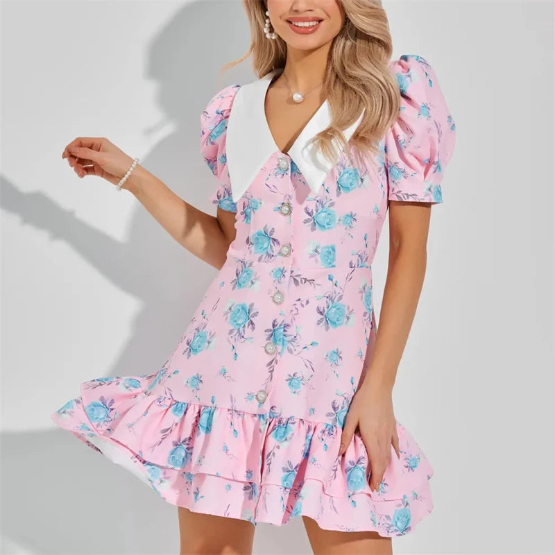 Puff Sleeve Mini Dress