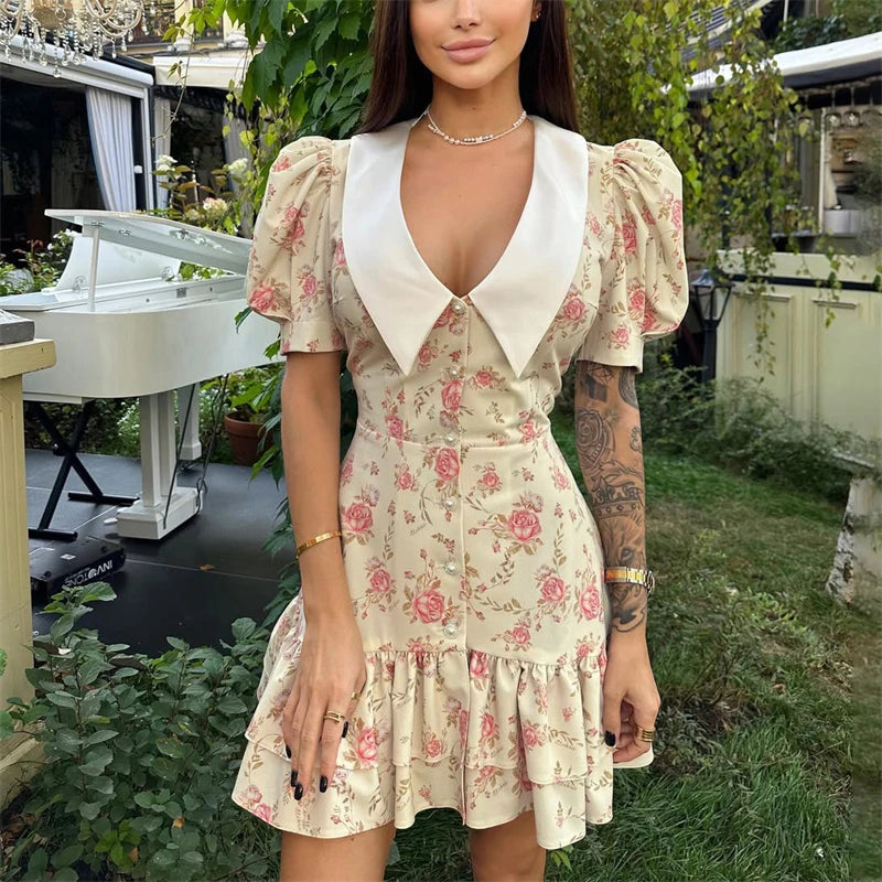 Puff Sleeve Mini Dress