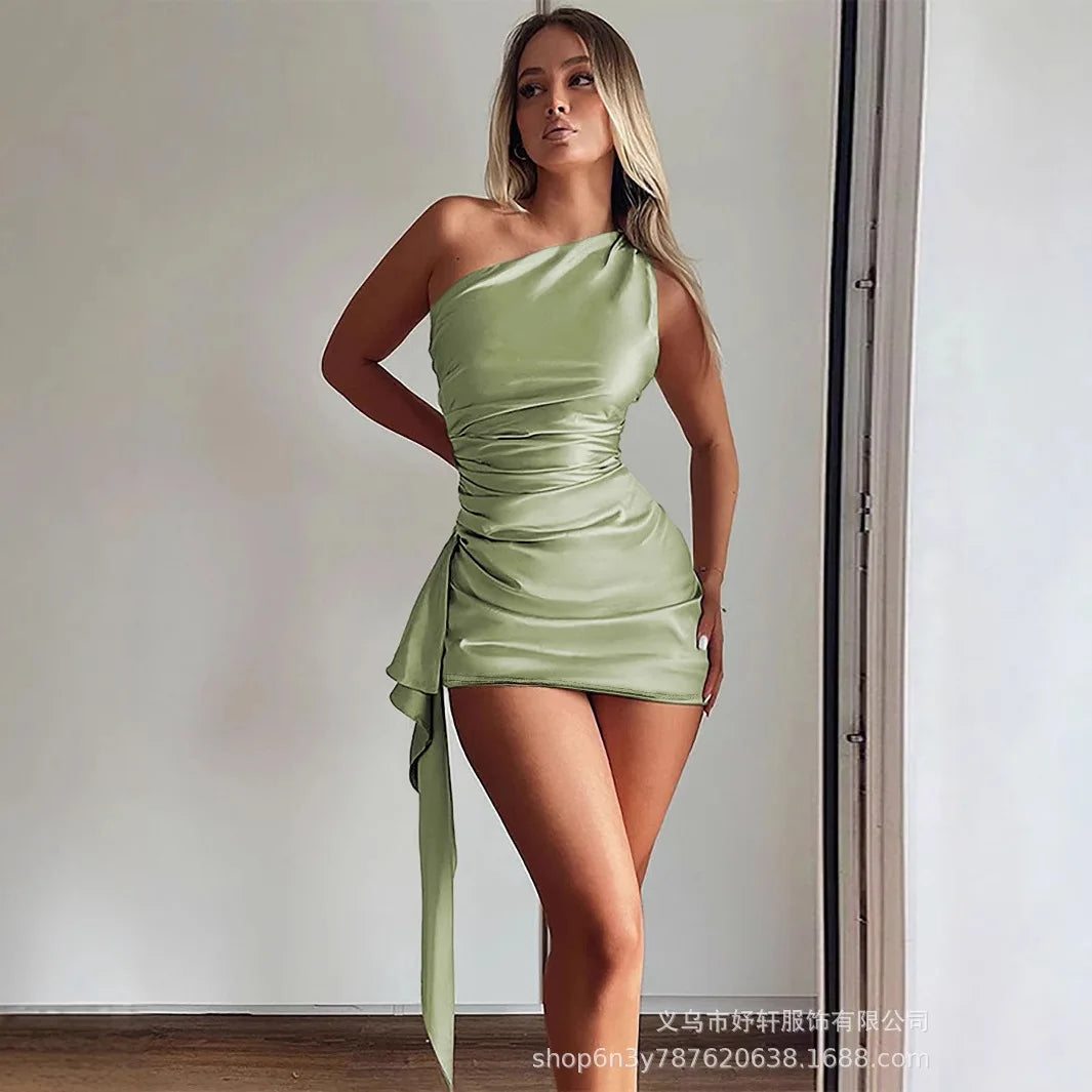 Popular Summer Sexy Off-the-shoulder Fitted Sleeveless Dress