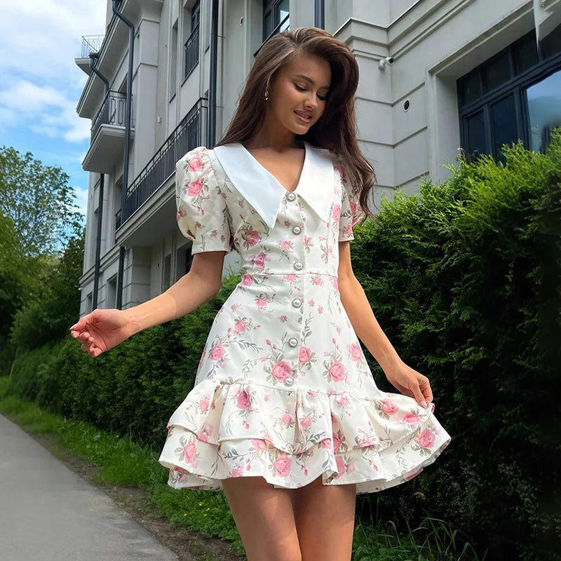 Puff Sleeve Mini Dress