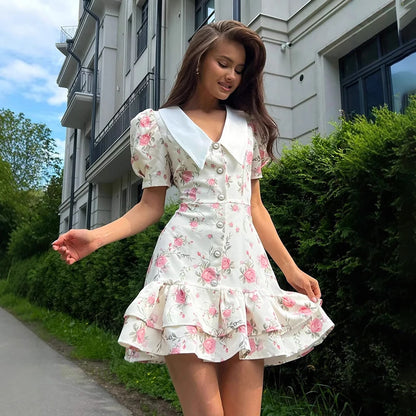 Puff Sleeve Mini Dress