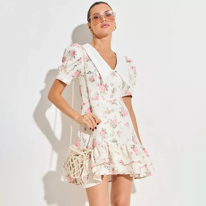 Puff Sleeve Mini Dress
