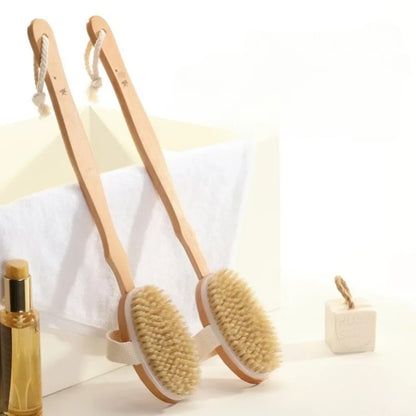 Wooden Long Handle Bath Brush
