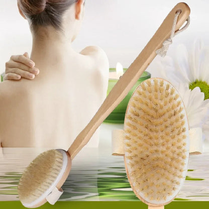 Wooden Long Handle Bath Brush