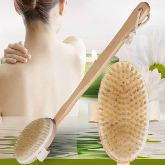 Wooden Long Handle Bath Brush