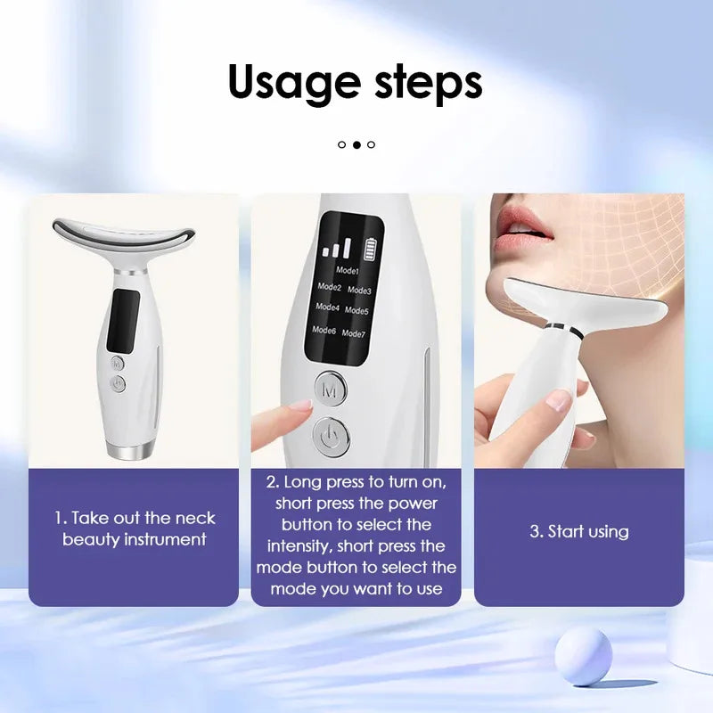 7 Color LED Face Neck Massager