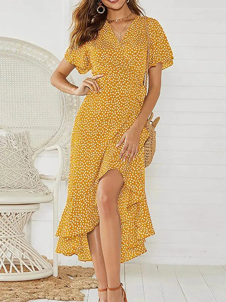 Women Floral Boho Maxi Dress