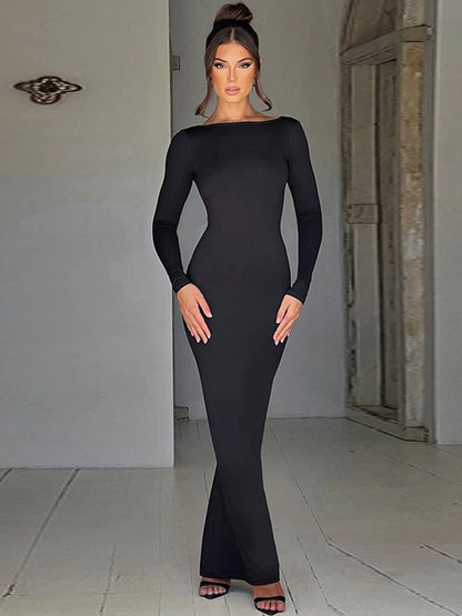 Backless Ruched Maxi Dress