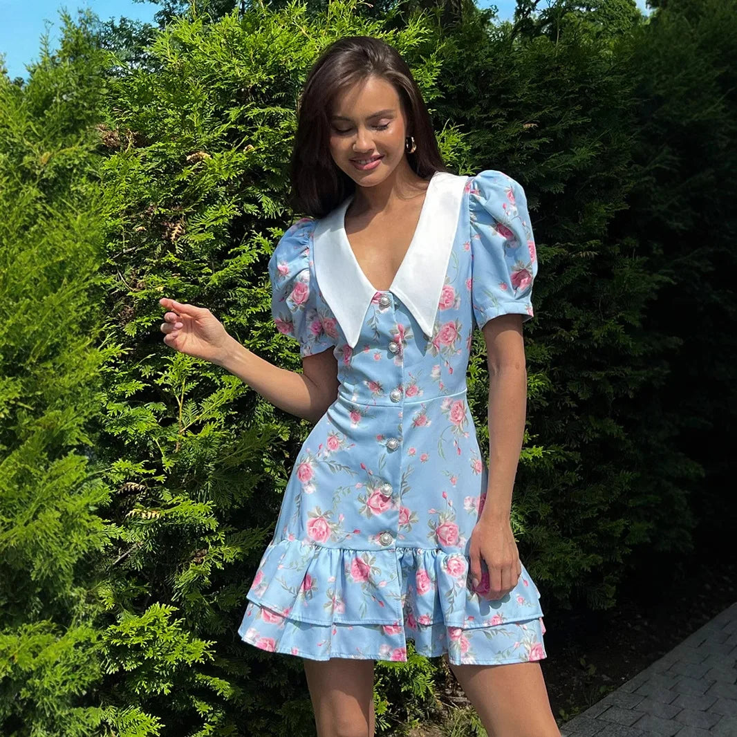 Puff Sleeve Mini Dress