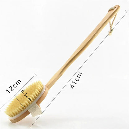 Wooden Long Handle Bath Brush
